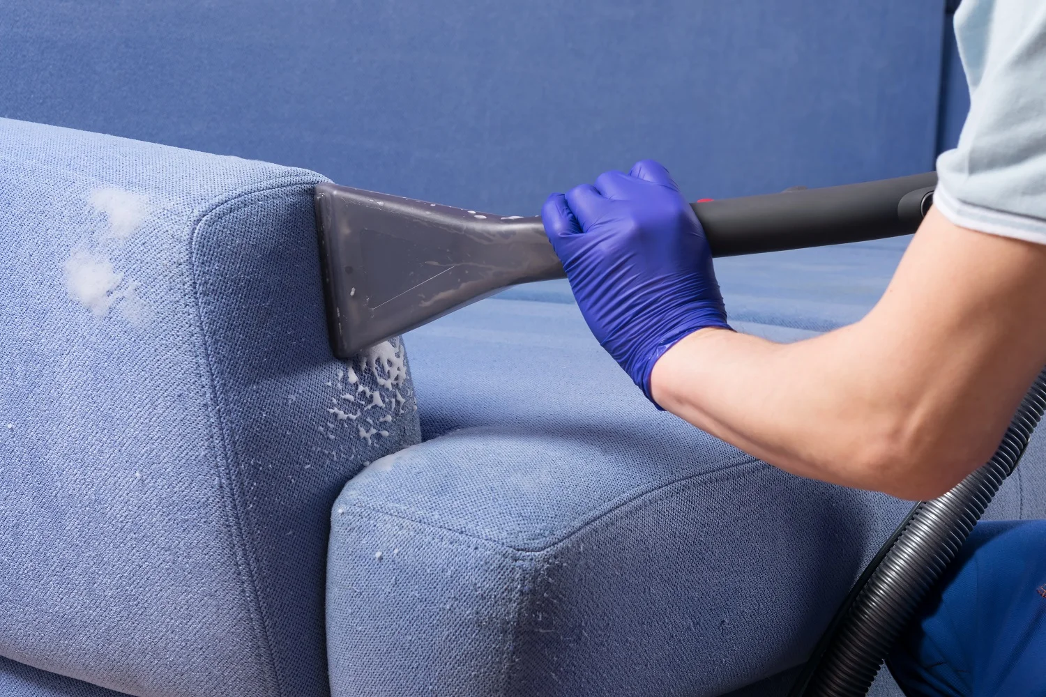 blue sofa cleaning