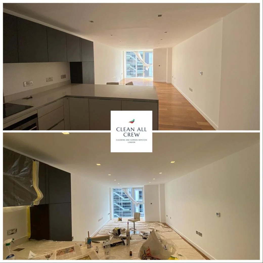 apartament before and after after build cleaning services
