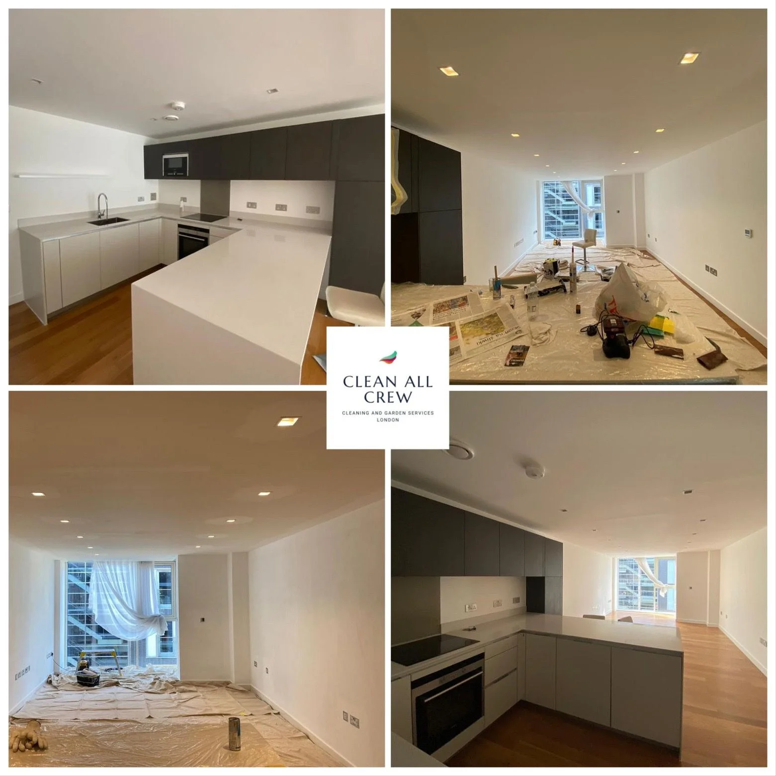 apartament before and after after build cleaning services