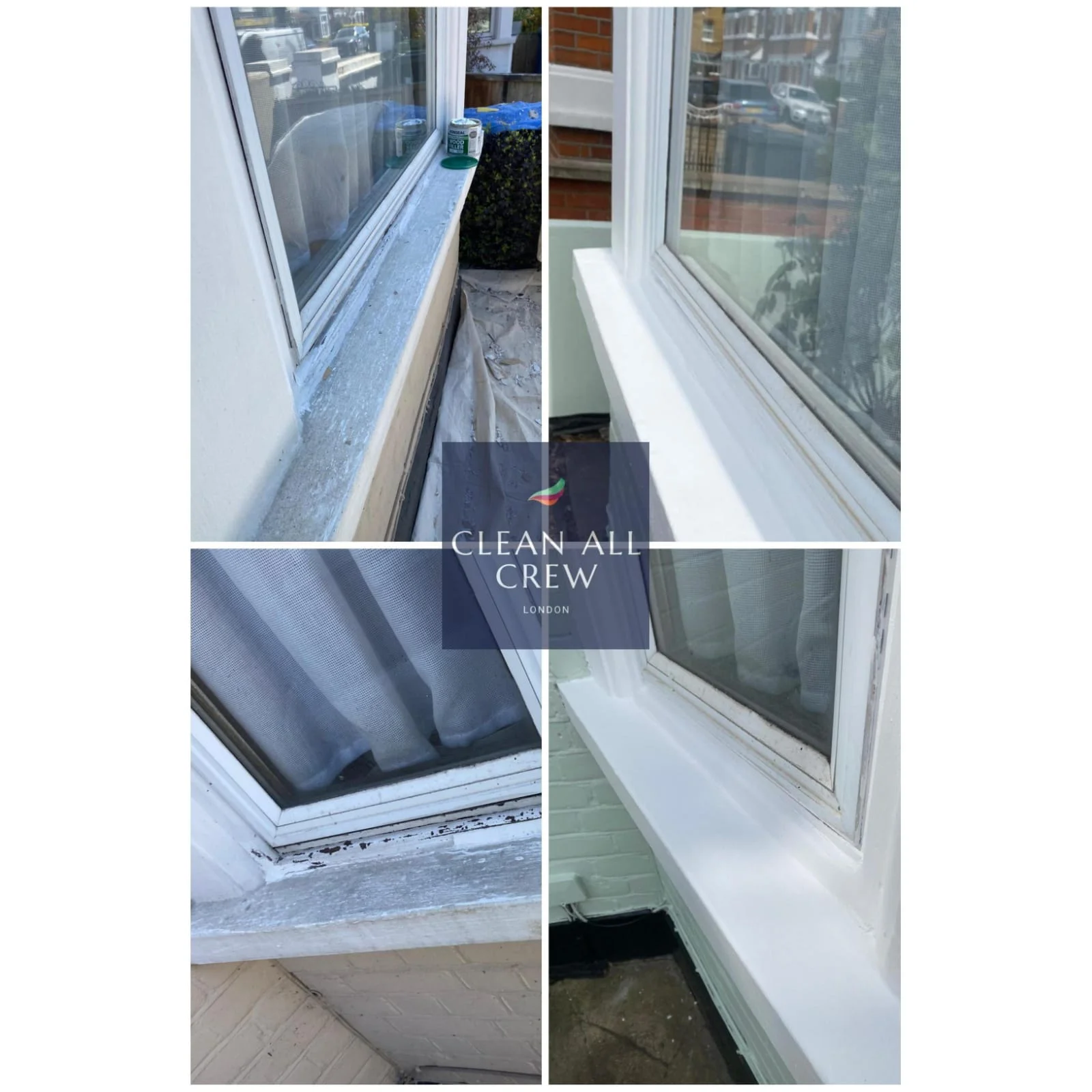 window sill renovation before and after